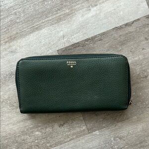 Fossil Green Leather Wallet